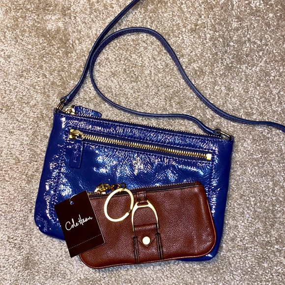 Cole Haan Handbags - Cole Haan Purple Patent Leather Crossbody Bag & Coin Purse